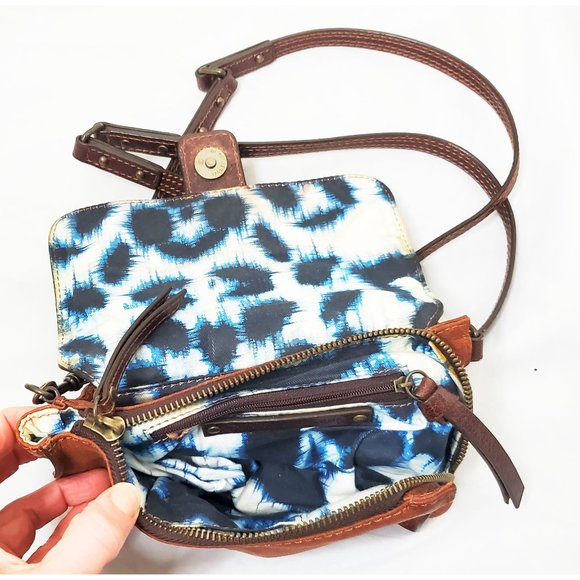 Cynthia Vincent Womens Brown Leather Mini Crossbody Bag Purse - Picture 9 of 10